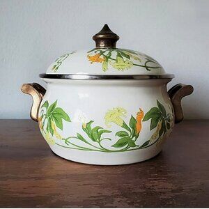 Vintage Asta Enamelware Dutch Oven - Germany - 2-Quart - Brass 